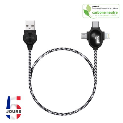 Câbles de charge et de données 3en1 Agence Essentiel Câbles de charge et de données 3en1 Agence Essentiel