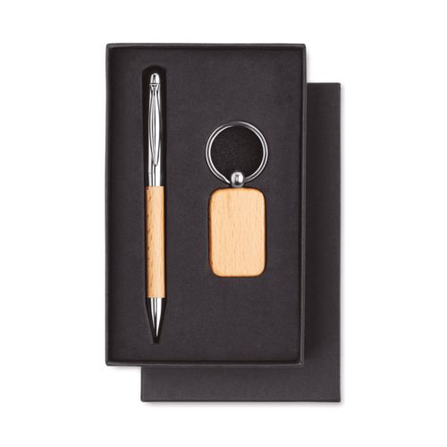 Porte-clés bois et stylo bille PERSONNALISABLE Porte-clés bois et stylo bille PERSONNALISABLE