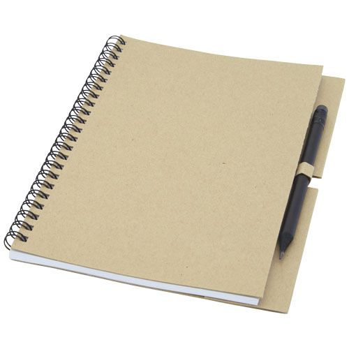 Carnet à spirales Luciano Eco avec crayon, moyen format objet publicitaire original Carnet à spirales Luciano Eco avec crayon, moyen format objet publicitaire original