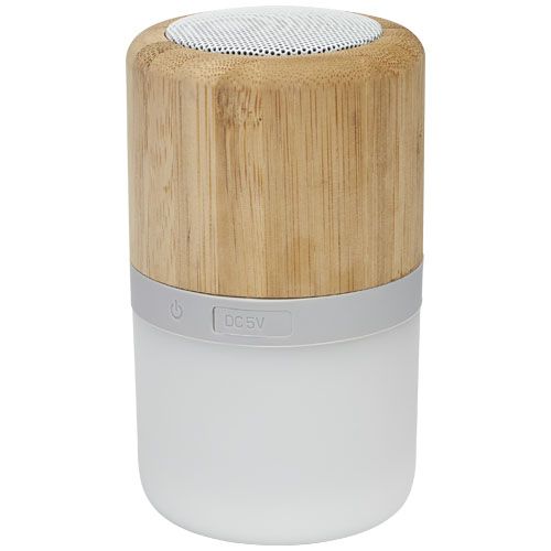 Haut-parleur Bluetooth® Aurea en bambou avec lumière Haut-parleur Bluetooth® Aurea en bambou avec lumière