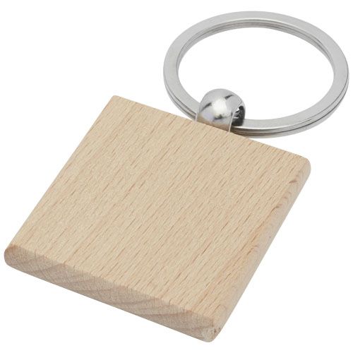 Porte-clés carré Gioia en bois de hêtre Porte-clés carré Gioia en bois de hêtre