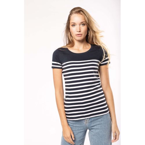 T-shirt estilo marinheiro Bio com decote redondo para senhora brindes LISBOA T-shirt estilo marinheiro Bio com decote redondo para senhora brindes LISBOA