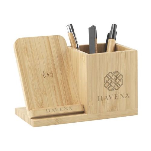 Bamboo Boss support de charge/porte-stylo par 2G Publicité Bamboo Boss support de charge/porte-stylo par 2G Publicité