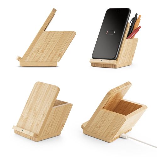 LEAVITT. Chargeur sans fil en bambou LEAVITT. Chargeur sans fil en bambou