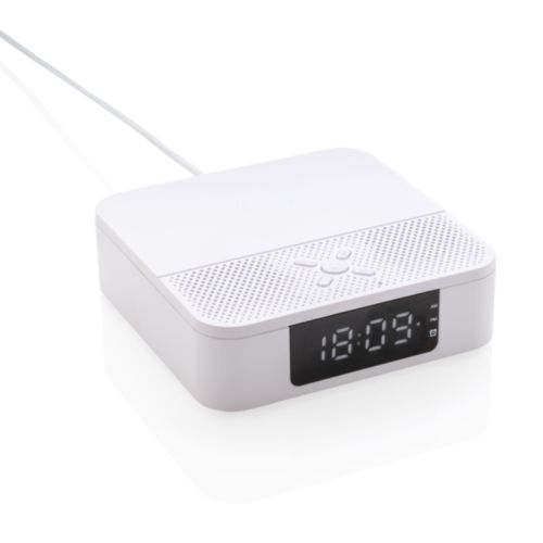 Enceinte avec chargeur à induction 5W et réveil Enceinte avec chargeur à induction 5W et réveil