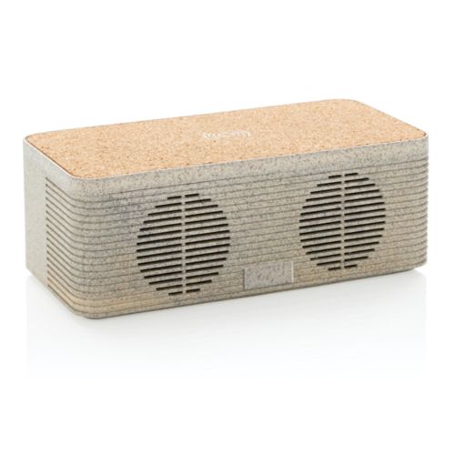 Enceinte 5W avec chargeur à induction en fibre de paille Enceinte 5W avec chargeur à induction en fibre de paille
