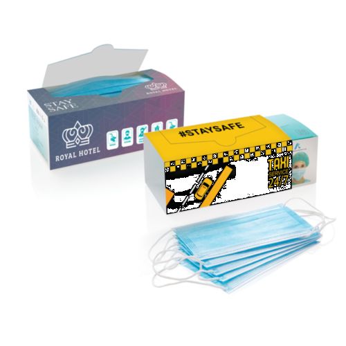 Masques jetables à 3 plis x 50 pièces avec fourreau inclus Masques jetables à 3 plis x 50 pièces avec fourreau inclus