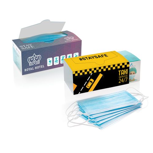 Masques jetables à 3 plis x 50 pièces avec fourreau inclus Masques jetables à 3 plis x 50 pièces avec fourreau inclus