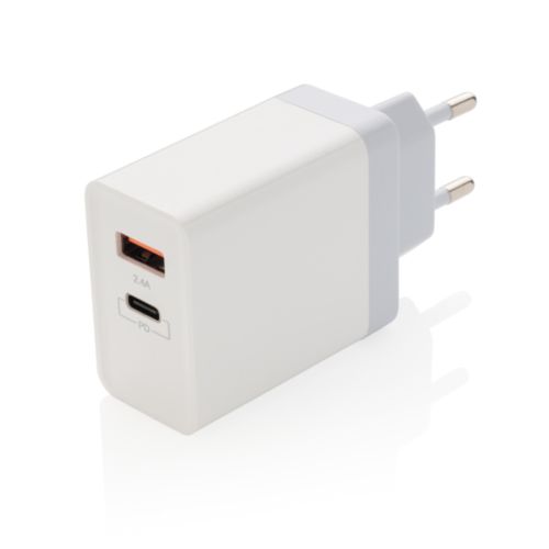 30W Chargeur mural avec double sortie Power Delivery 30W Chargeur mural avec double sortie Power Delivery