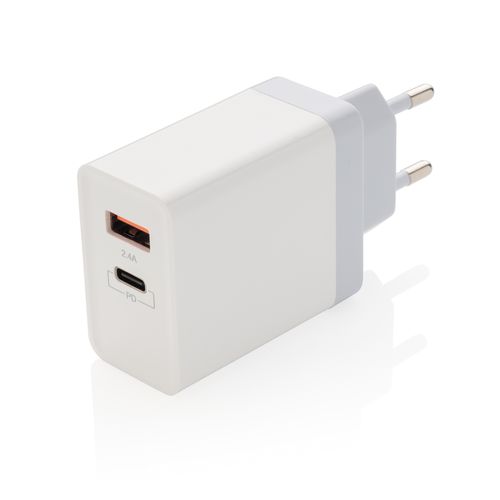 30W Chargeur mural avec double sortie Power Delivery Agence Essentiel 30W Chargeur mural avec double sortie Power Delivery Agence Essentiel