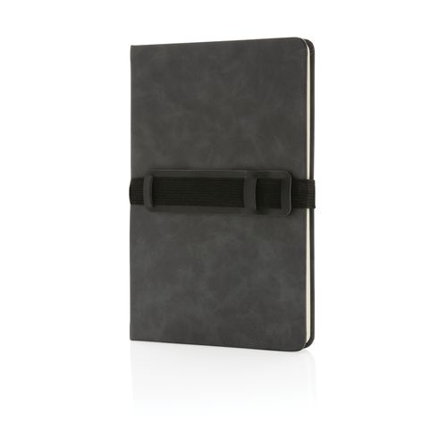 Carnet de notes A5 en PU avec porte téléphone et porte stylo Carnet de notes A5 en PU avec porte téléphone et porte stylo
