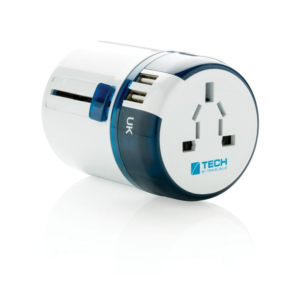 Set d’adaptateurs de voyage avec port USB Travel Blue Set d’adaptateurs de voyage avec port USB Travel Blue