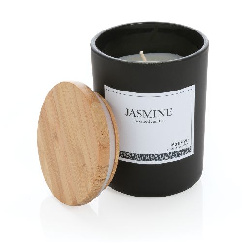 Bougie parfumée avec couvercle en bambou Ukiyo Bougie parfumée avec couvercle en bambou Ukiyo